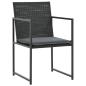 Preview: 5-tlg. Garten-Essgruppe mit Auflagen Poly Rattan Schwarz
