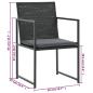 Preview: 5-tlg. Garten-Essgruppe mit Auflagen Poly Rattan Schwarz