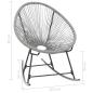 Preview: ARDEBO.de - Garten-Mond-Schaukelstuhl Grau Poly Rattan