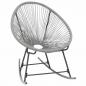 Preview: Garten-Mond-Schaukelstuhl Grau Poly Rattan