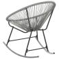 Preview: Garten-Mond-Schaukelstuhl Grau Poly Rattan