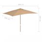 Preview: Sonnenschirm mit Holz-Mast 200×300 cm Taupe