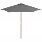 Preview: ARDEBO.de - Sonnenschirm mit Holz-Mast 270 cm Anthrazit