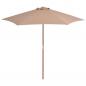 Preview: ARDEBO.de - Sonnenschirm mit Holz-Mast 270 cm Taupe