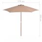 Preview: Sonnenschirm mit Holz-Mast 270 cm Taupe