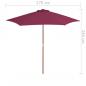 Preview: Sonnenschirm mit Holz-Mast 270 cm Bordeauxrot