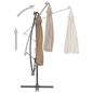 Preview: Ampelschirm mit LED-Leuchten und Stahlmast 300 cm Taupe