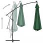 Preview: Ampelschirm mit LED-Leuchten und Metall-Mast 350 cm Grün
