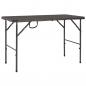 Preview: ARDEBO.de - Klappbarer Gartentisch Braun 120x60x74 cm HDPE Rattan-Look