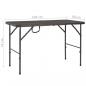 Preview: Klappbarer Gartentisch Braun 120x60x74 cm HDPE Rattan-Look