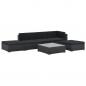 Preview: ARDEBO.de - 6-tlg. Garten-Lounge-Set mit Auflagen Poly Rattan Schwarz