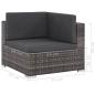 Preview: ARDEBO.de - 8-tlg. Garten-Lounge-Set mit Auflagen Poly Rattan Grau