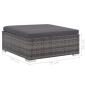 Preview: 8-tlg. Garten-Lounge-Set mit Auflagen Poly Rattan Grau