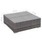 Preview: 8-tlg. Garten-Lounge-Set mit Auflagen Poly Rattan Grau