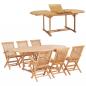 Preview: ARDEBO.de - 7-tlg. Garten-Essgruppe 150-200 x 100 x 75 cm Massivholz Teak