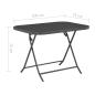 Preview: ARDEBO.de - Gartentisch Klappbar Grau 100x75x72 cm Glas und Stahl