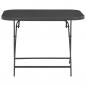 Preview: Gartentisch Klappbar Grau 100x75x72 cm Glas und Stahl