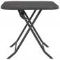 Preview: Gartentisch Klappbar Grau 100x75x72 cm Glas und Stahl