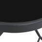 Preview: Gartentisch Klappbar Grau 100x75x72 cm Glas und Stahl