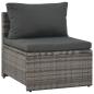 Preview: 6-tlg. Garten-Lounge-Set mit Polstern Poly Rattan Grau