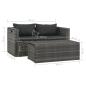 Preview: 6-tlg. Garten-Lounge-Set mit Polstern Poly Rattan Grau