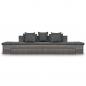 Preview: 4-tlg. Garten-Sofagarnitur mit Kissen Grau Poly Rattan
