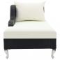 Preview: Sonnenliege mit Auflage Poly Rattan Schwarz