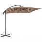 Preview: ARDEBO.de - Ampelschirm mit Stahlmast 250 x 250 cm Taupe
