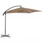 Preview: Ampelschirm mit Stahlmast 250 x 250 cm Taupe