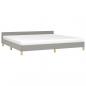 Preview: Bettgestell mit Kopfteil Hellgrau 200x200 cm Stoff