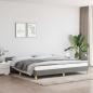 Preview: ARDEBO.de - Bettgestell mit Kopfteil Dunkelgrau 200x200 cm Stoff