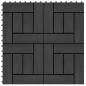 Preview: ARDEBO.de - Terrassenfliesen 11 Stück WPC 30 x 30 cm 1 qm Schwarz