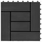 Preview: Terrassenfliesen 11 Stück WPC 30 x 30 cm 1 qm Schwarz