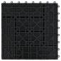 Preview: Terrassenfliesen 11 Stück WPC 30 x 30 cm 1 qm Schwarz