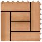 Preview: Terrassenfliesen 11 Stück WPC 30 x 30 cm 1 qm Teakholzfarbe