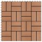 Preview: ARDEBO.de - Terrassenfliesen 11 Stück WPC 30 x 30 cm 1 qm Braun