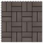 Preview: ARDEBO.de - Terrassenfliesen 11 Stück WPC 30 x 30 cm 1 qm Dunkelbraun