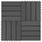 Preview: ARDEBO.de - Terrassenfliesen 11 Stk. Tief Geprägt WPC 30x30cm 1 qm Schwarz