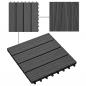 Preview: Terrassenfliesen 11 Stk. Tief Geprägt WPC 30x30cm 1 qm Schwarz