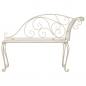 Preview: Garten-Chaiselongue 128 cm Metall Antik Weiß