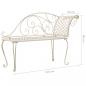 Preview: Garten-Chaiselongue 128 cm Metall Antik Weiß