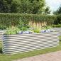 Preview: ARDEBO.de - Garten-Hochbeet 320x80x81 cm Verzinkter Stahl Silbern