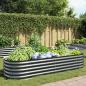 Preview: ARDEBO.de - Garten-Hochbeet 240x80x44 cm Verzinkter Stahl Grau