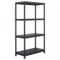 Preview: ARDEBO.de - Lagerregal Schwarz 100 kg 60 x 30 x 138 cm Kunststoff
