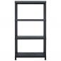 Preview: Lagerregal Schwarz 100 kg 60 x 30 x 138 cm Kunststoff