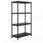 Preview: Lagerregal Schwarz 100 kg 60 x 30 x 138 cm Kunststoff