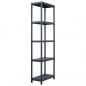 Preview: ARDEBO.de - Lagerregal Schwarz 125 kg 60 x 30 x 180 cm Kunststoff