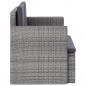 Preview: 2-Sitzer-Gartensofa mit Auflagen Grau Poly Rattan