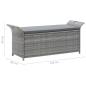 Preview:   Sitzbank mit Stauraum und Kissen Grau 138 cm Poly Rattan