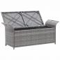 Preview:   Sitzbank mit Stauraum und Kissen Grau 138 cm Poly Rattan